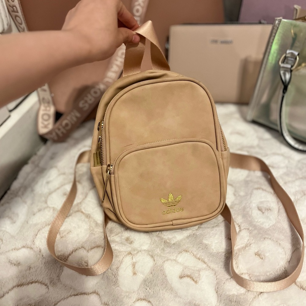 Adidas mini pink suede backpack 💕